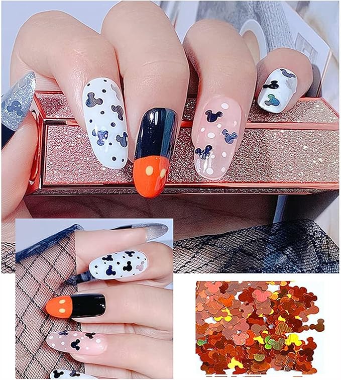 Multicolored Nail Glitter Sequins 3D Sparkle Flakes Nail Art Accessories Acrylic Glitters Powder Stickers Designs for Women Girls - DIY Craft Decorations