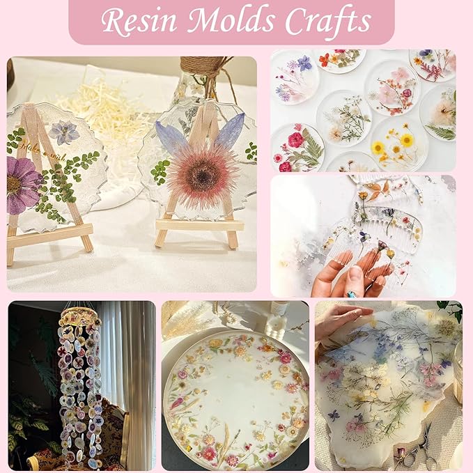 LUXEEASE 100 Pcs Large Dried Pressed Flowers for Crafts, Real Natural Flowers in Vibrant Colors for Resin, DIY Art, Jewelry & Soap Making – Tweezers Included