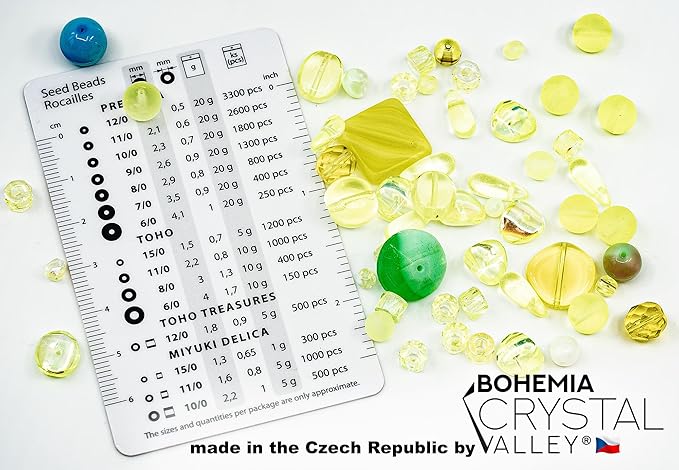 0.88oz (25g) Glow-Under-Blacklight Crystal Glass Bead Mix, Different Size & Color Uranium Czech Vintage Glass Bead Mix