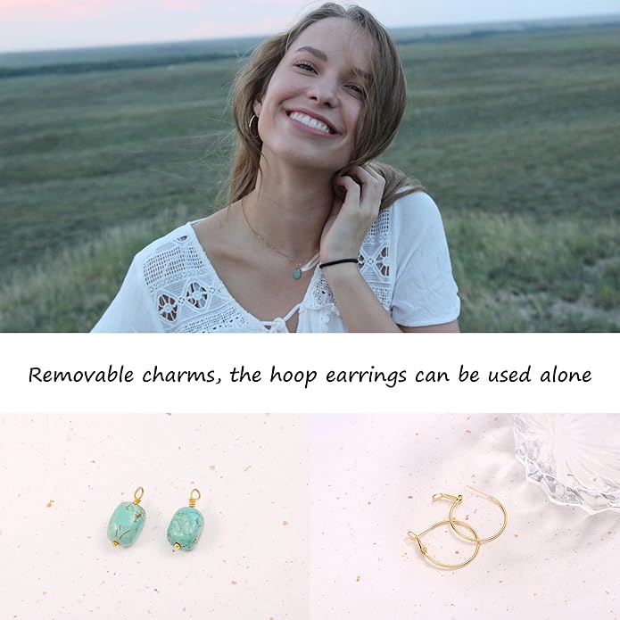 Gold Plated Huggie Hoop Earrings with Charms Fashion Pearl Drop Dangle Earrings for Women Handmade Karma Circle Jewelry for Ladies Lightweight Pearl Earrings on Christmas