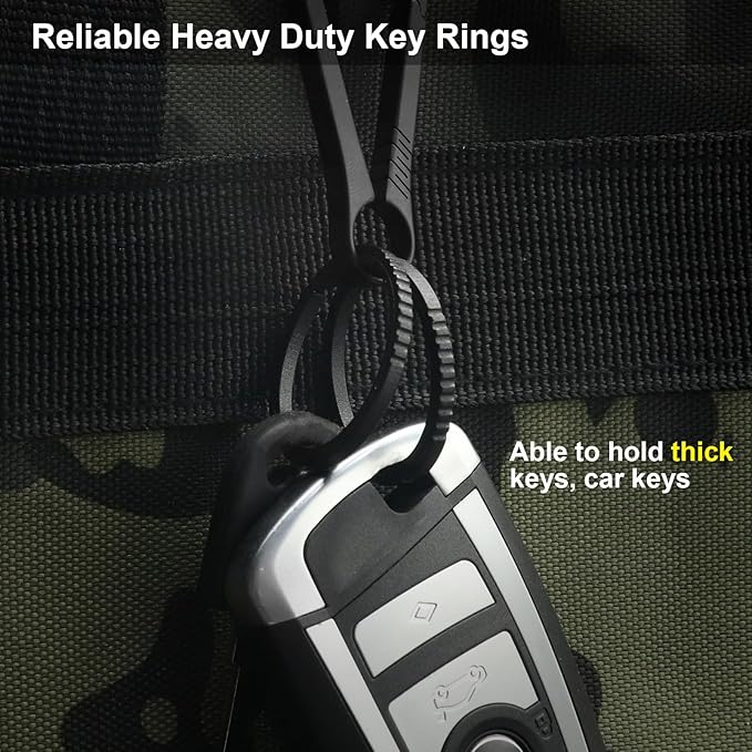 Titanium Key Rings Heavy Duty Side Push Split Key Chain Rings for Key Carabiner Quick Release Keychain Rings