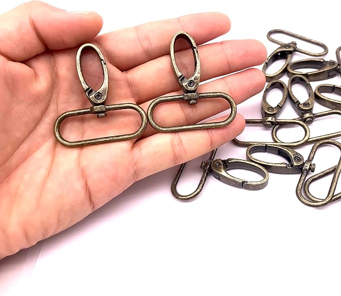 1-1/2 inch Swivel Clasps Swivel Lobster Claw Clasp 1.5 inch Swivel Clips 38mm Swivel Hooks for Purse Bag Making 10pcs Antique Bronze