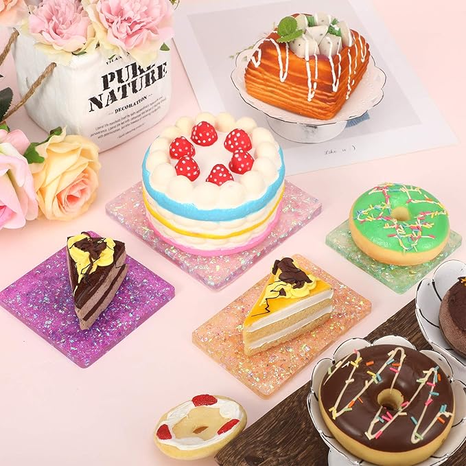 Patelai 6 Sizes Silicone Coaster Resin Molds Kit Square Rectangular Coaster Epoxy Resin Molds Rectangle Deep Tray Casting Mold for DIY Flower Bouquet Preservation Cup Mat Home Decoration