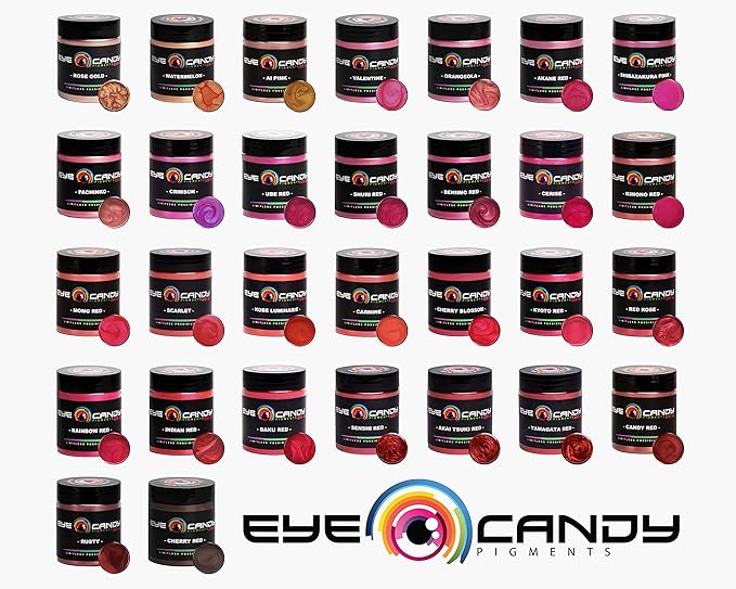 Eye Candy Pigments Premium Red Mica Powder - Scarlet (50gr) - for Epoxy, Resin, Soap, Paint, Woodworking, Acrylic Pouring, Bath Bombs, Fishing Lures - DIY Arts and Crafts Additive