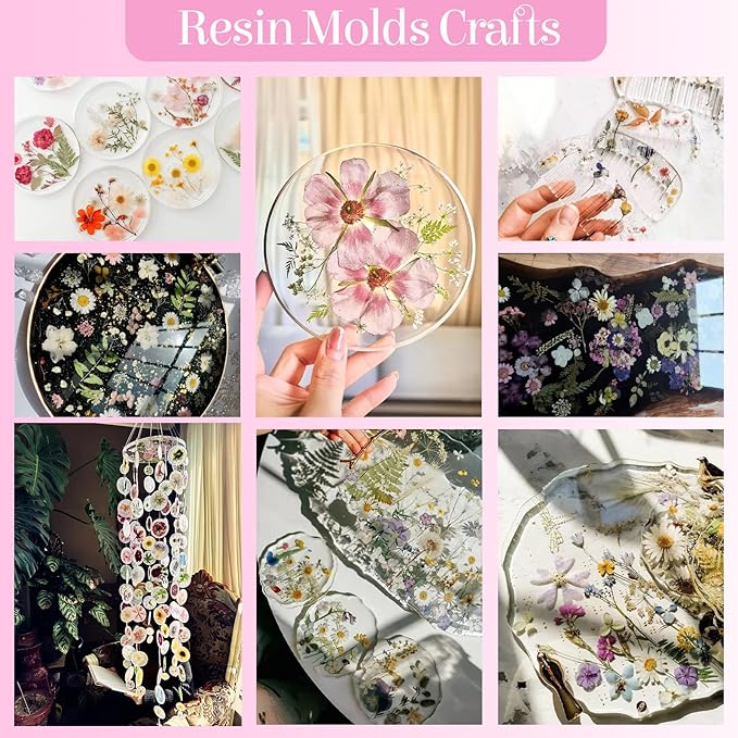 85Pcs Pink Dried Flowers for Crafts, Natural Pressed Flowers for Crafts Real Dried Pressed Flowers Dry Leaves for Resin, DIY Art, Scrapbook, Nails Decor, Jewelry, Candle & Soap Making, with Tweezers