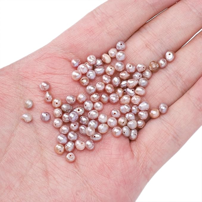 Natural Pearl Beads Potato 4-5mm Purple Freshwater Cultured Loose Gemstone Beads for DIY Jewelry Making 13.8''/Strand HQ