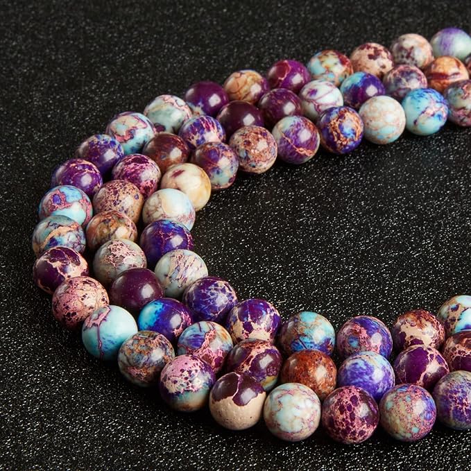100pcs 8mm Colorful Imperial Jasper Beads Natural Gemstone Beads Round Loose Beads for Jewelry Making