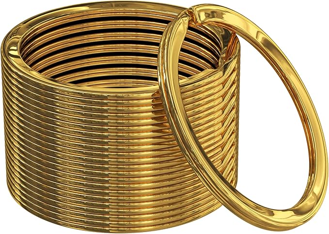 Key Rings Flat Split Keychain Bulk – Heavy Duty 1.18" (30 mm) Keyring – Organize Fast for Car & Home, Lanyards, School/Office/DIY – Metal Dog Tag Rings – Silver/Gold/Rainbow/Gunmetal