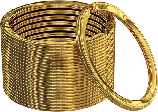 Key Rings Flat Split Keychain Bulk – Heavy Duty 1.18" (30 mm) Keyring – Organize Fast for Car & Home, Lanyards, School/Office/DIY – Metal Dog Tag Rings – Silver/Gold/Rainbow/Gunmetal