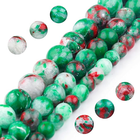 Youngbling Natural Gemstone Beads for Jewelry Making,6mm Green Imperial Jasper Polished Round Smooth Stone,Genuine Real Stone Beads for Bracelet Necklace 15 Inch(Green Imperial Jasper,6mm)