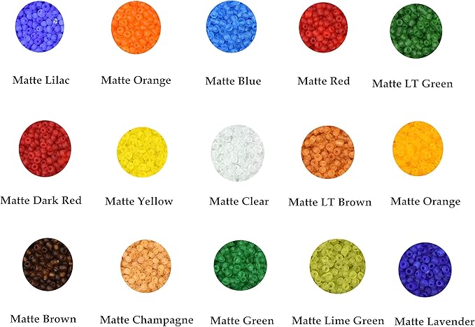 Mandala Crafts 11/0 Glass Seed Beads for Professional Beadwork, 15000 Pcs Matte Glass Beads