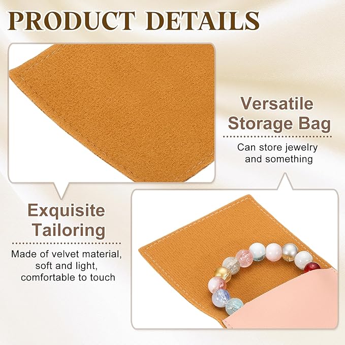 PATIKIL 20 Pack PU Leather Jewelry Pouch, 3" x 3" Envelope Style Jewelry Pouches for Bracelets Necklaces Earrings Rings, Small Luxury Bags for Wedding Candy Gift Storage, Light Pink