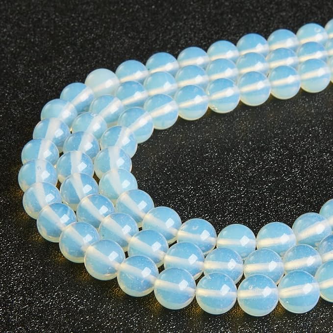 100pcs 10mm Opal Beads Natural Gemstone Beads Round Loose Beads for Jewelry Making