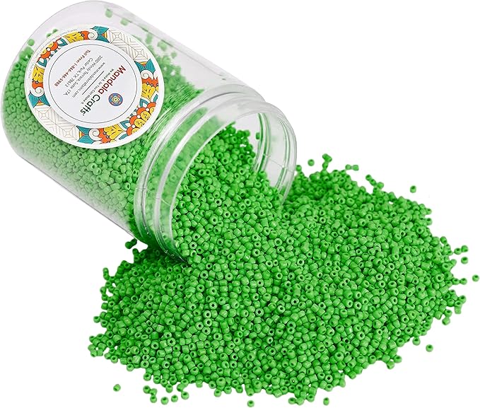 Mandala Crafts 11/0 Glass Seed Beads for Professional Beadwork, 13000 Green Glass Beads