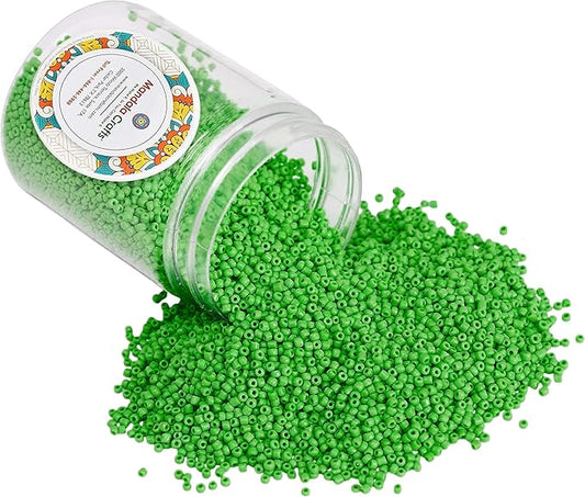 Mandala Crafts 11/0 Glass Seed Beads for Professional Beadwork, 13000 Green Glass Beads