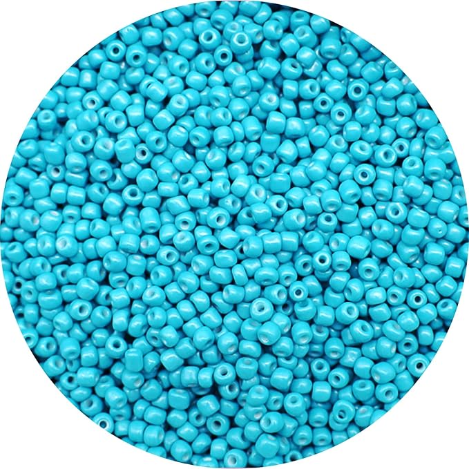 THUTEP 8000 pcs 3mm Seed Beads, Tiny Craft Beads for Bracelet Making, Bracelet Kits for DIY Jewelry Craft (Greenishblue)