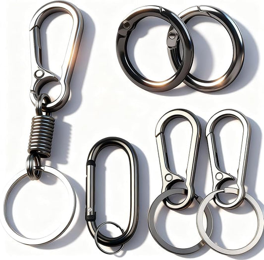 Keychain Clip, 6 Pack Key Chain Hooks with Key Rings Holder, Metal Key Organizer for Car Home Keys Men Women