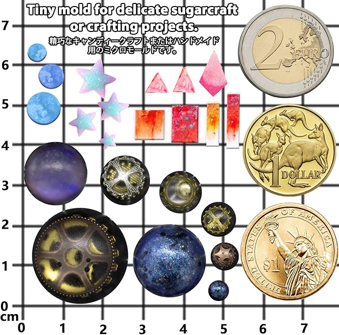 FUNSHOWCASE Cabochon Gemstone Silicone Mold for Fondant Cake Decoration, Polymer Clay Craft, UV Resin Epoxy Casting, Jewelry Making Shapes of Dome Circle Star Triangle Square Rectangle Bar 31-Cavity