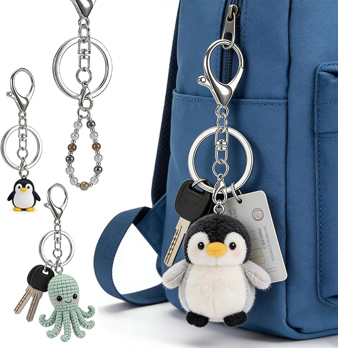 ZEONHAK 50Pcs Lobster Claw Clasps Keychain with Swivel Trigger Clips, Metal Hook Clasps, Flat Split Rings & Mini Lobster Clasps, Jewelry Making Supplies Kit for DIY Crafts, Necklaces, Bracelets