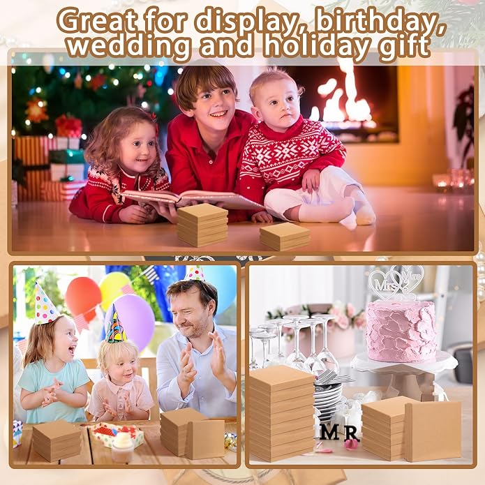 Tenceur 100 Pcs Valentines Jewelry Gift Boxes Bulk Kraft Jewelry Cardboard Box for Necklace Earring Bracelet Storage Package