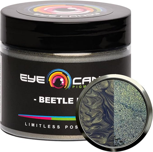 Eye Candy Pigments Premium Mica Powder - Beetle Blue (50gr) - for Epoxy, Resin, Soap, Paint, Woodworking, Acrylic Pouring, Bath Bombs, Fishing Lures - DIY Arts and Crafts Additive