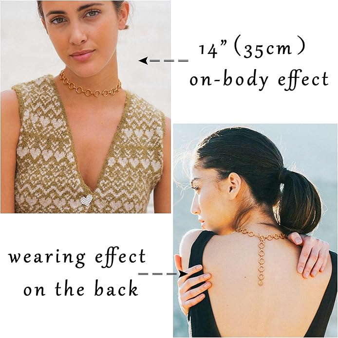 Aobei Pearl 18K Gold Plated Paperclip Chain Choker Satellite Chain Freshwater Cultured Biwa Pearl Pendant Necklace Dainty Jewelry for Women