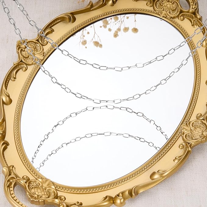 GTVOODX 16.4 Feet Paperclip Non Tarnish Chain Spool for Jewelry Making Stainless Steel 5x10mm Soldered Oval Link Chain Bulk for Necklace Bracelet DIY Jewelry Making Supplies