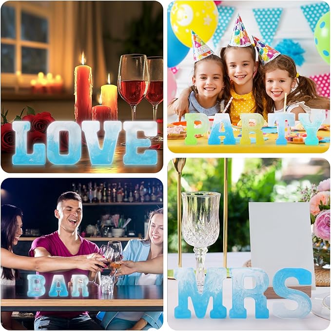 Gartful Resin Letter Molds for Casting, R Capital Alphabet Resin Silicone Molds for Epoxy, Thick 3D Silicone Letter Molds for Making Letters, Word Sign Art, DIY Crafts, Making Candle, Party Home Decor