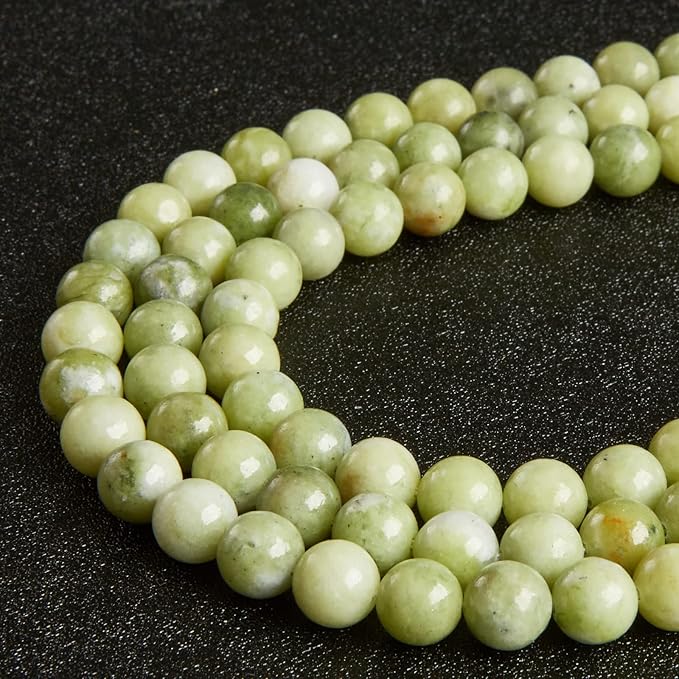 100pcs 6mm Chinese Jade Beads Natural Gemstone Beads Round Loose Beads for Jewelry Making