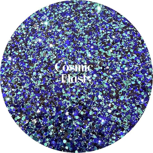 Black & Blue Glitter Mix | Polyester Glitter | Glitter for Arts & Crafts | Tumblers | Cosmetics | Nails | Epoxy Resin Art | Slime | DIY | Body Glitter | 2 oz Bottle