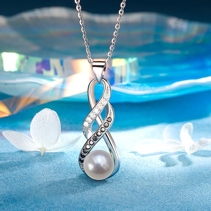 Pearl Necklaces-Birthday Anniversary Wedding Gifts for Women -Her -Mom -Wife -Girlfriend Grandma on Christmas Day Mothers Day | Valentines Romantic Gifts