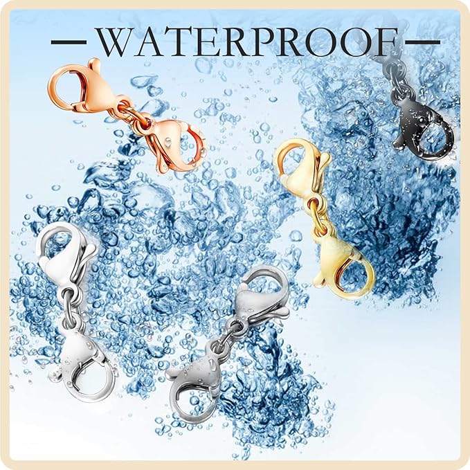 10 Pack Double Lobster Clasp Necklace Clasp Classic Double End Design Necklace Clasps and Closures, Necklace Extender Double Claw Connector Suitable for Jewelry Chain