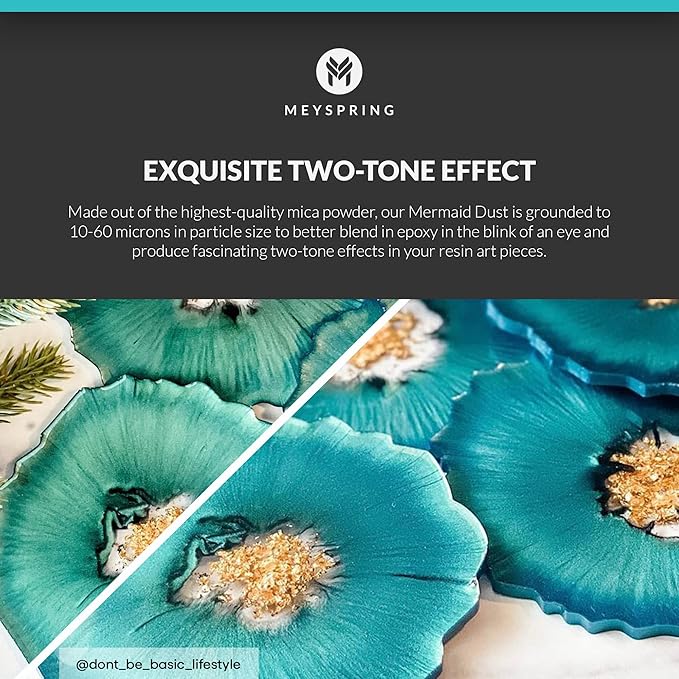 MEYSPRING Mermaid Dust Epoxy Resin Color Pigment - 50 Grams - Great for Resin Art, Epoxy Resin, and UV Resin- Mica Powder for Epoxy Resin