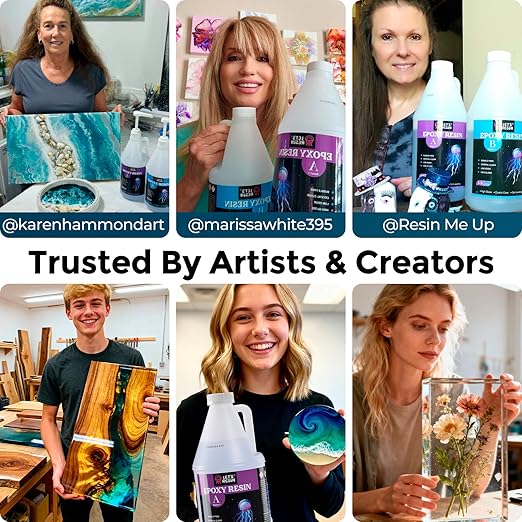 LET'S RESIN Epoxy Resin Kit,1 Gallon Bubble Free & Crystal Clear Epoxy Resin for Casting, DIY, Art, Molds,Jewelry（Including 0.5 Gallon Resin + 0.5 Gallon Hardener）