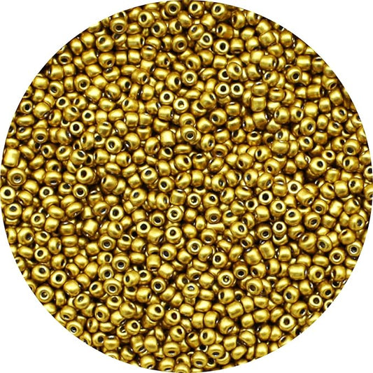 THUTEP 8000 pcs 3mm Seed Beads, Tiny Craft Beads for Bracelet Making, Bracelet Kits for DIY Jewelry Craft (Golden)