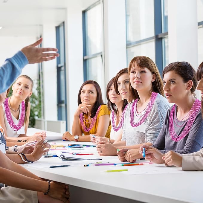 Breast Cancer Awareness Accessories, 100PCS Breast Cancer Beads Bulk Decorations, Toy Necklaces Bead, Bead for Party Parade Supplies Favors Stuff