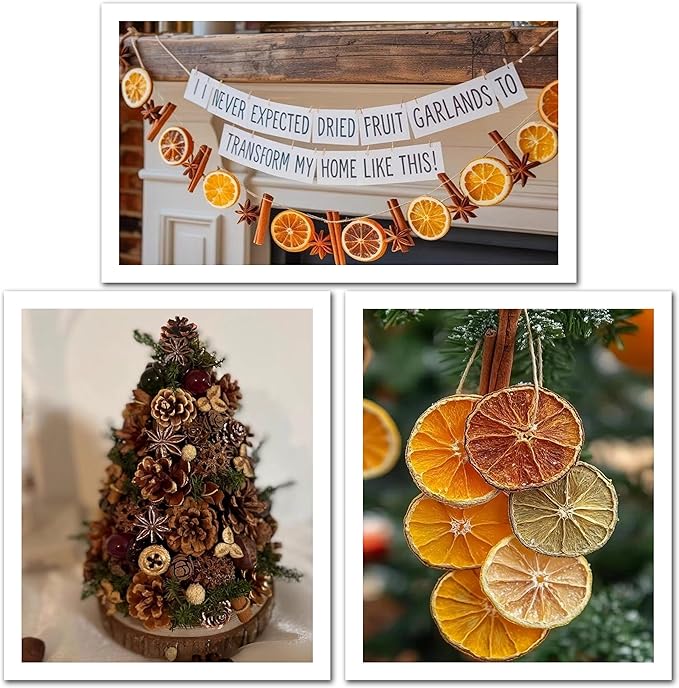DIY Dried Flowers Kit with Lavender, Pinecone, Scented Orange Slices, Lemon Slices, Cinnamon Sticks for Home Decor, Aroma Diffuser,Christmas Decoration, DIY Crafts Holiday Decor
