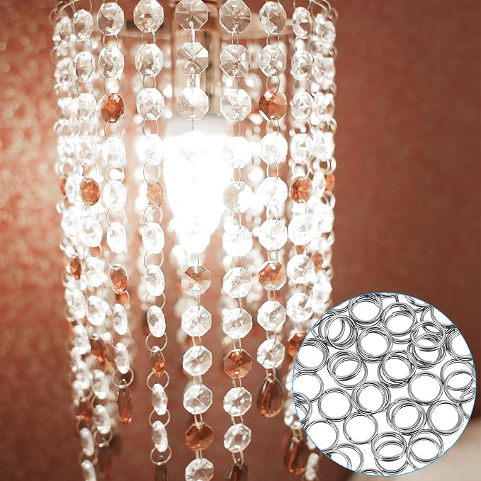 0.23 Inches Mini Jump Rings 100 Pack 6mm Split Key Rings Stainless Steel Small Split Ring for Jewelry Making with Double Loops Fit Necklaces Bracelets Earrings Crafts Ornaments DIY Arts- Silver