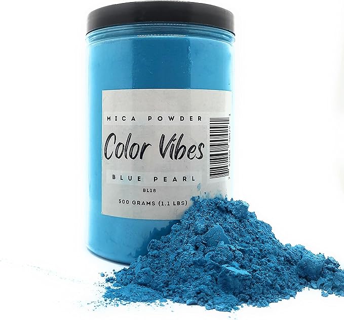 Pearl Mica Powder Pigment Dye - 500 Grams (1.1 lbs) - Best Bulk Price for Fine Arts, Crafting, Painting, Bath Bomb Soap Candle Slime Jewelry Making, Epoxy Resin, Woodworking (Blue BL18)