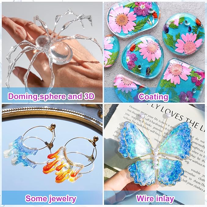 LET'S RESIN UV Resin,200g High Viscosity Crystal Clear Thick UV Resin Kit, Quick-Curing&Low Shrinkage Ultraviolet Epoxy Resin for Crafts, Doming, Coating