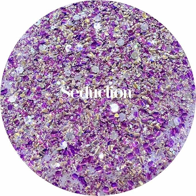 Purple Gold Bubble Glitter Mix | Polyester Glitter | Glitter for Arts & Crafts | Tumblers | Cosmetics | Nails | Epoxy Resin Art | Slime | DIY | Body Glitter | 2 oz Bottle