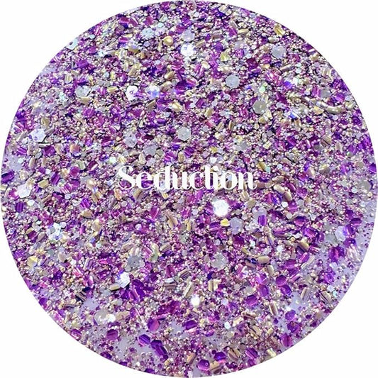 Purple Gold Bubble Glitter Mix | Polyester Glitter | Glitter for Arts & Crafts | Tumblers | Cosmetics | Nails | Epoxy Resin Art | Slime | DIY | Body Glitter | 2 oz Bottle