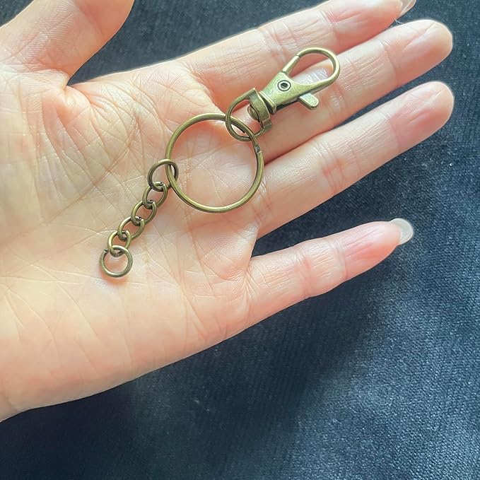 100 Pcs Swivel Snap Hook and Key Rings with Chain and Jump Rings for Keychain Lanyard DIY Jewelry Crafts Accessories(50 Lanyard Snap Hooks+50 Key Ring with Chains) (Bronze)