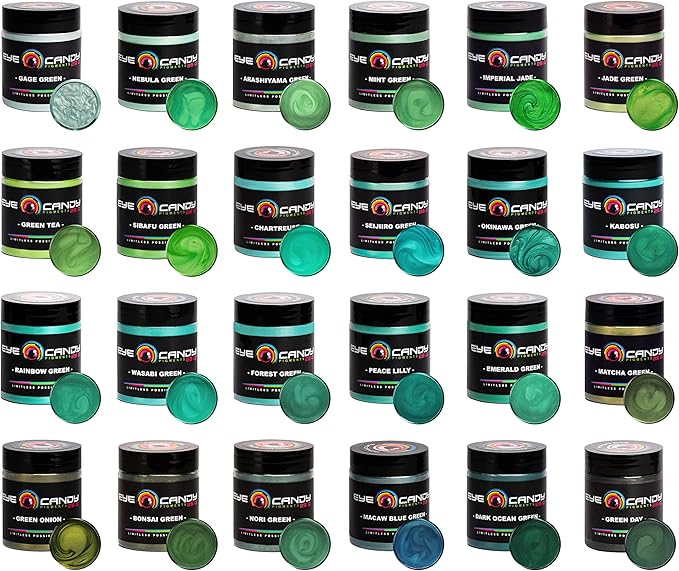 Eye Candy Pigments Premium Green Mica Powder - Forest Green (50gr) - for Epoxy, Resin, Soap, Paint, Woodworking, Acrylic Pouring, Bath Bombs, Fishing Lures - DIY Arts and Crafts Additive