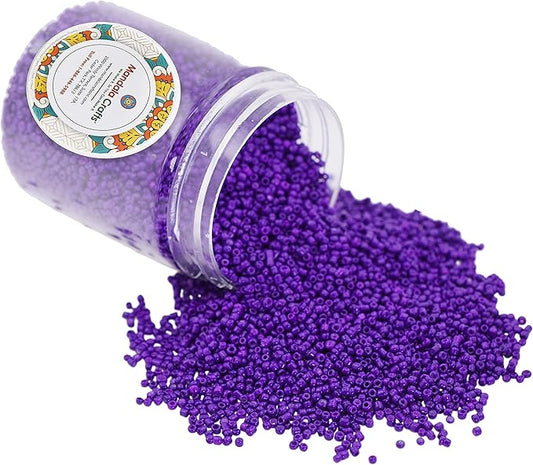 Mandala Crafts 11/0 Glass Seed Beads for Professional Beadwork, 13000 Purple Glass Beads