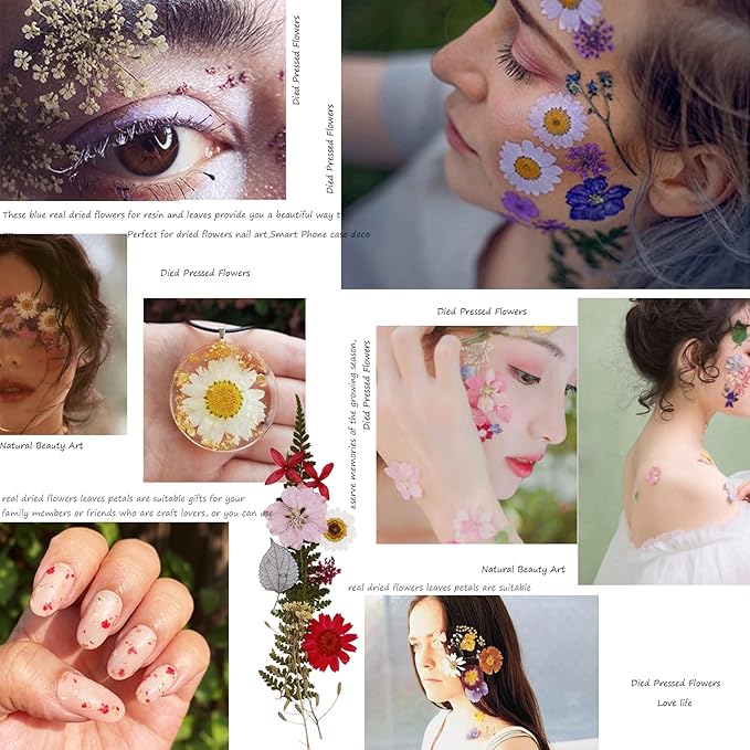 BIHRTC 100pcs Dried Pressed Flowers Red Real Pressed Colorful Flowers Dry Natural Leaves for Scrapbooking DIY Candle Accessories Jewelry Crafts Making DIY Art Crafts Cake Decor