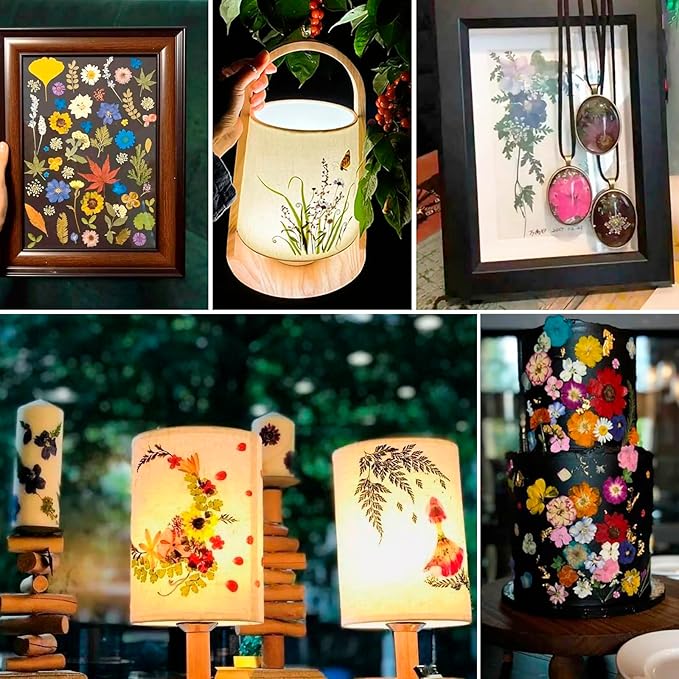 BIHRTC 100pcs Dried Pressed Flowers Red Real Pressed Colorful Flowers Dry Natural Leaves for Scrapbooking DIY Candle Accessories Jewelry Crafts Making DIY Art Crafts Cake Decor