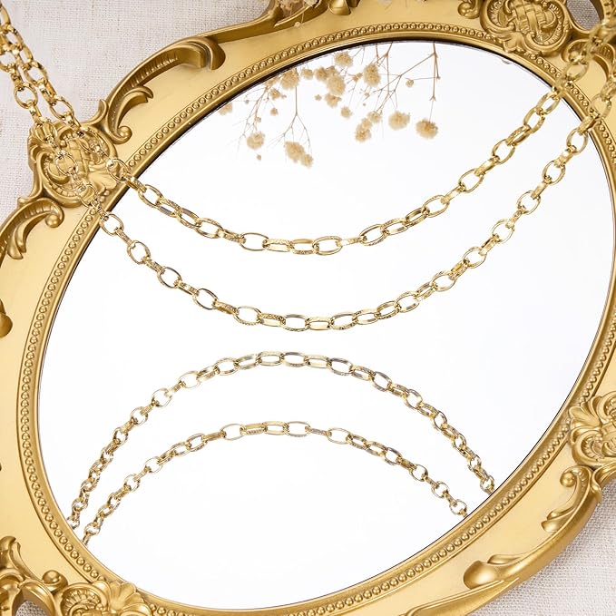 GTVOODX 13 Feet 18K Gold PVD Plated Paperclip Chain Roll, Stainless Steel Textured Oval Link Chain Bulk for DIY Jewelry Making with Lobster Clasps and Jump Rings