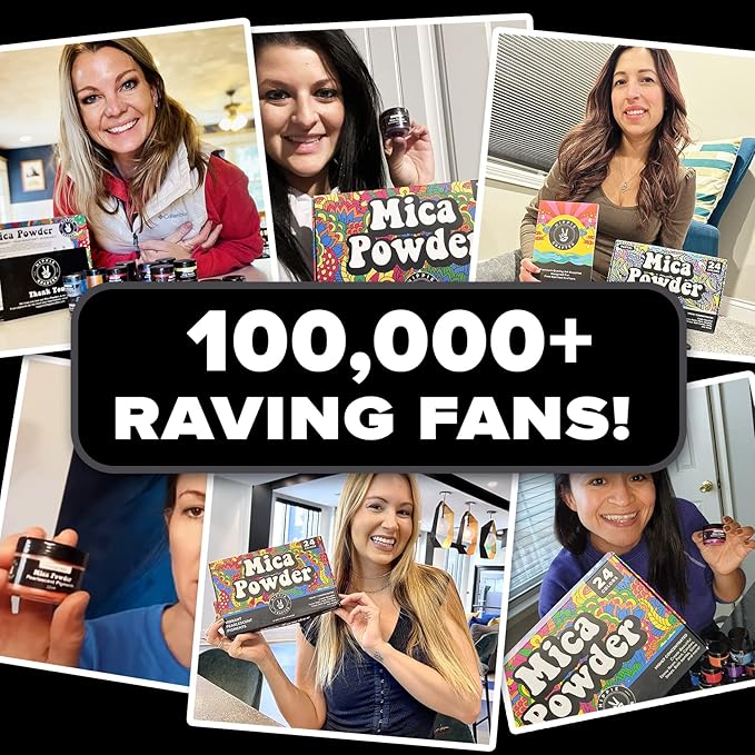 HIPPIE CRAFTER Mica Powder - Pigment Powder for Epoxy Resin, Resin Color Pigment, 24 Pastel Colors Mica Set for Epoxy Art, Acrylic Paint, Craft Projects, and DIY Décor