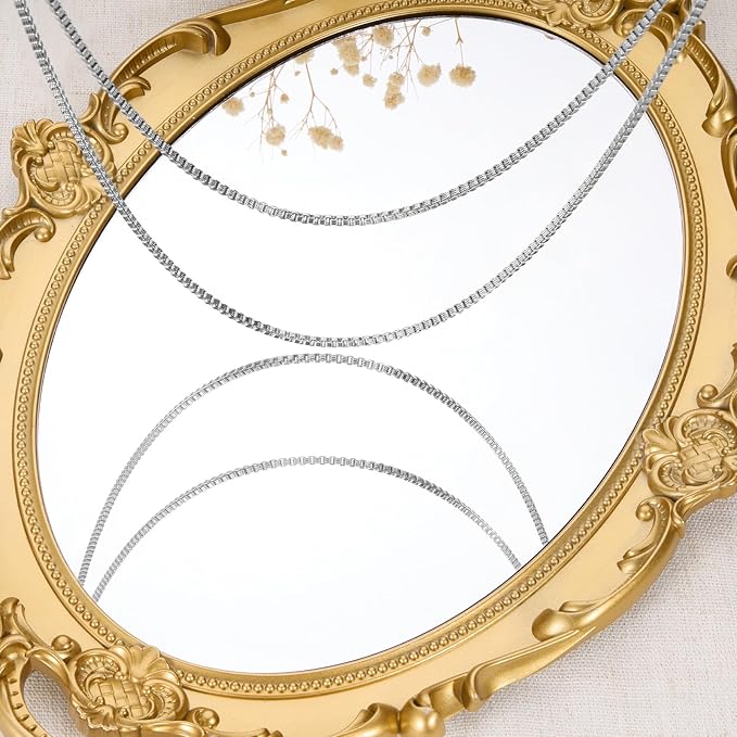 GTVOODX 16.4 Feet Textured Box Chain for Jewelry Making Silver Stainless Steel Craft Necklace Chains Bulk for Men Women DIY Bracelet with Lobster Clasps and Jump Rings